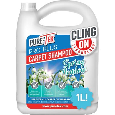 PURE-TEK Pure Tek Carpet Cleaner Shampoo 1L - Carpet Cleaner Solution for Machines, Heavy PURE-TEK Pure Tek Carpet Cleaner Shampoo 1L - Carpet Cleaner Solution for Machines, Heavy