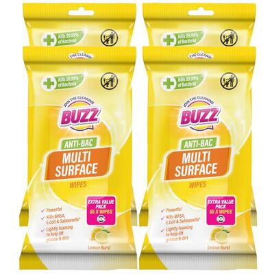 SOL Buzz 220pk Multi Surface Wipes, Lemon Scent Household Multipurpose Cleaning Wipe SOL Buzz 220pk Multi Surface Wipes, Lemon Scent Household Multipurpose Cleaning Wipe