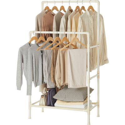 SONGMICS White Clothes Stand with 2 Bars - Modern Design SONGMICS White Clothes Stand with 2 Bars - Modern Design