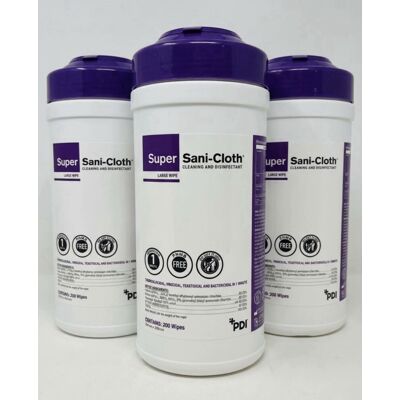 Unbranded 3x PDI Super Sani-Cloth Germicidal Disposable Wipes 100 Wipe Canister Unbranded 3x PDI Super Sani-Cloth Germicidal Disposable Wipes 100 Wipe Canister