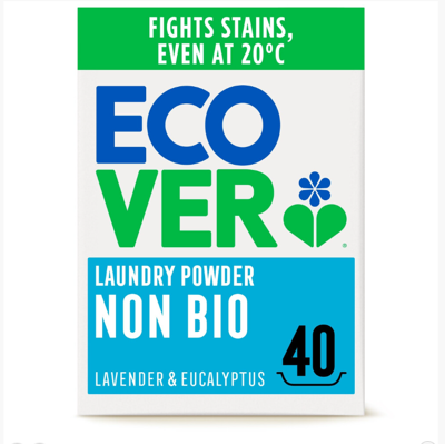 Ecover Non-Bio Laundry Detergent Powder 3kg 40 Wash Lavender Eucalyptus Scent Ecover Non-Bio Laundry Detergent Powder 3kg 40 Wash Lavender Eucalyptus Scent