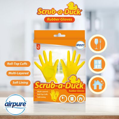 Airpure Scrub a Duck Rubber Cleaning Gloves Washing Up Airpure Scrub a Duck Rubber Cleaning Gloves Washing Up