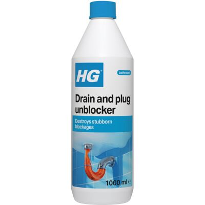 HG Drain and Plug Unblocker Clears Blocked Sinks & Shower Drains 1L HG Drain and Plug Unblocker Clears Blocked Sinks & Shower Drains 1L