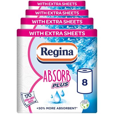 Regina Absorb Plus Kitchen Towels – 8 Super Absorbent 2-ply Kitchen Regina Absorb Plus Kitchen Towels – 8 Super Absorbent 2-ply Kitchen