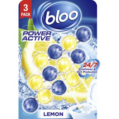 Bloo Power Active Toilet Rim Block Lemon, with Anti-Limescale, Cleaning Foam, Di Bloo Power Active Toilet Rim Block Lemon, with Anti-Limescale, Cleaning Foam, Di