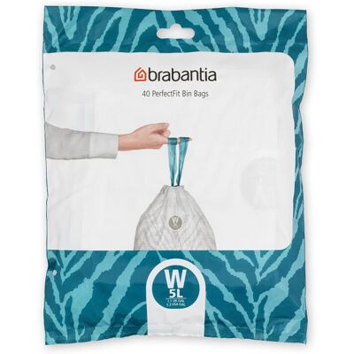 Brabantia 137846 PerfectFit Bin Liners (Size W/5 Litre) Thick Plastic Trash Bags Brabantia 137846 PerfectFit Bin Liners (Size W/5 Litre) Thick Plastic Trash Bags