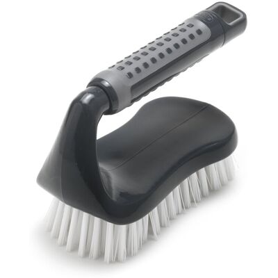 Addis ComfiGrip Floor Scrub Brush with Iron Handle, Metallic Graphite, 7 x 16 x Addis ComfiGrip Floor Scrub Brush with Iron Handle, Metallic Graphite, 7 x 16 x