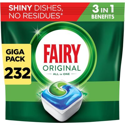 Fairy Original Power Dishwasher Tablets Breeze, 232 Capsules, 1st Time Cleaning Fairy Original Power Dishwasher Tablets Breeze, 232 Capsules, 1st Time Cleaning