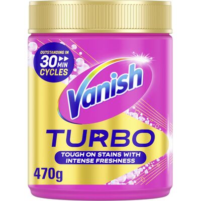 Vanish Turbo Stain Remover Powder, 470g, Boosted Oxi Action for Quick Wash, Remo Vanish Turbo Stain Remover Powder, 470g, Boosted Oxi Action for Quick Wash, Remo