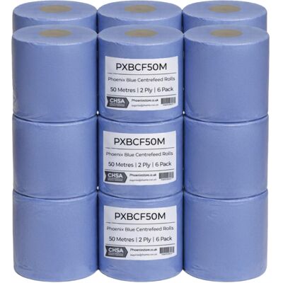 Phoenix Blue Centre Feed Paper Towel 2 Ply - 18 Pack Strong, Absorbent Cleaning for Ki Phoenix Blue Centre Feed Paper Towel 2 Ply - 18 Pack Strong, Absorbent Cleaning for Ki