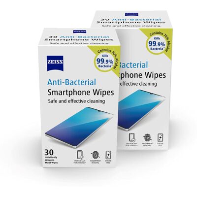ZEISS Anti-Bacterial Smartphone Screen Wipes, for Computers, Cameras and Binocul ZEISS Anti-Bacterial Smartphone Screen Wipes, for Computers, Cameras and Binocul