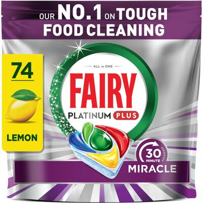 Fairy 30 Minute Miracle Platinum Plus Dishwasher Tablets, Fairy N.1 in Tough Foo Fairy 30 Minute Miracle Platinum Plus Dishwasher Tablets, Fairy N.1 in Tough Foo