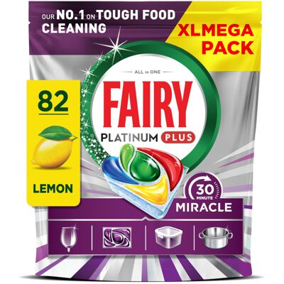 Fairy 30 Minute Miracle Platinum Plus Dishwasher Tablets, 82 Capsules,Fairy N.1 Fairy 30 Minute Miracle Platinum Plus Dishwasher Tablets, 82 Capsules,Fairy N.1