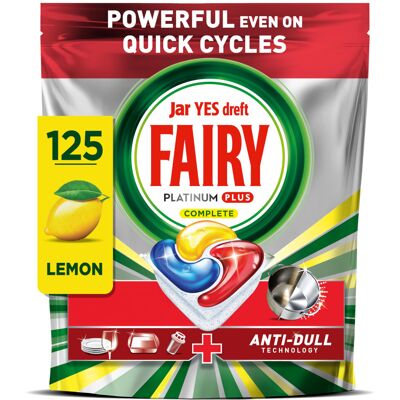 Fairy Platinum Plus All In One Dishwasher Tablets, Lemon, 125 Pack, Our Best Cle Fairy Platinum Plus All In One Dishwasher Tablets, Lemon, 125 Pack, Our Best Cle
