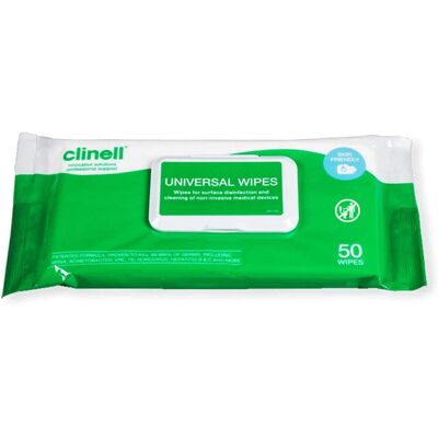 Clinell Universal Cleaning and Disinfectant Wipes for Surfaces - Pack of 24 - 50 Clinell Universal Cleaning and Disinfectant Wipes for Surfaces - Pack of 24 - 50