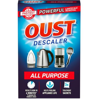 Oust All Purpose Descaler - 3 x 25ml Sachets (2 Pack) - Fast Limescale Remover f Oust All Purpose Descaler - 3 x 25ml Sachets (2 Pack) - Fast Limescale Remover f