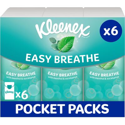 Kleenex Easy Breathe Travel Pocket Facial Tissues - Multipack 6 Pocket Tissue Pa Kleenex Easy Breathe Travel Pocket Facial Tissues - Multipack 6 Pocket Tissue Pa
