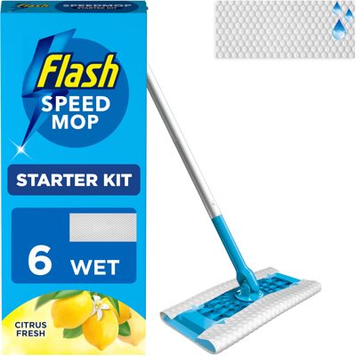 Flash Speedmop Wet Mop Floor Cleaner Starter Kit For Cleaning Floors, Flash Speedmop Wet Mop Floor Cleaner Starter Kit For Cleaning Floors,