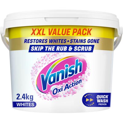 Vanish Gold Crystal White Stain Remover Powder, 2.4kg, Oxi Action for Quick Wash Vanish Gold Crystal White Stain Remover Powder, 2.4kg, Oxi Action for Quick Wash