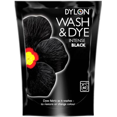 Dylon Wash & Dye Fabric Dye for Clothes & Soft Furnishings - Intense Black / Vel Dylon Wash & Dye Fabric Dye for Clothes & Soft Furnishings - Intense Black / Vel