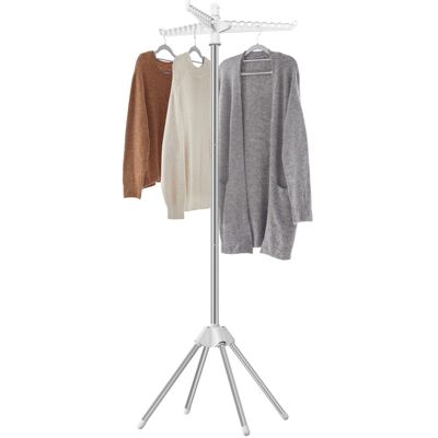SONGMICS Clothes Airer, Clothes Drying Rack with 3 Rotatable Arms for Hangers, 4 SONGMICS Clothes Airer, Clothes Drying Rack with 3 Rotatable Arms for Hangers, 4