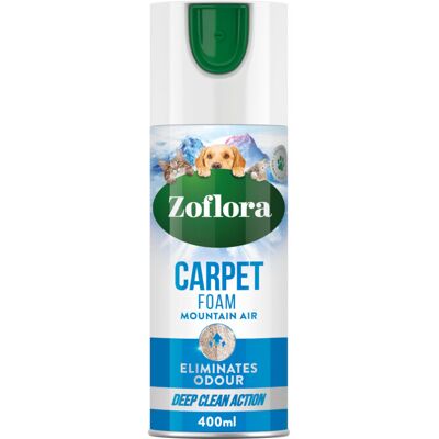 Zoflora Mountain Air Carpet Foam, 1 x 400ml, Carpet Cleaner, Stain Zoflora Mountain Air Carpet Foam, 1 x 400ml, Carpet Cleaner, Stain