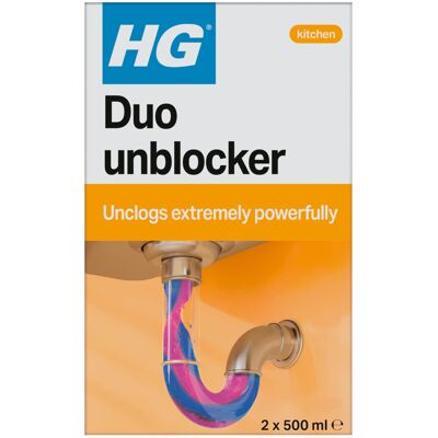 HG Duo Unblocker Clears Blocked Kitchen & Bathroom Sinks & Drains HG Duo Unblocker Clears Blocked Kitchen & Bathroom Sinks & Drains