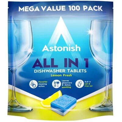 Astonish All In 1 Powerful Cleaning Dishwasher Tablets with Salt and Astonish All In 1 Powerful Cleaning Dishwasher Tablets with Salt and