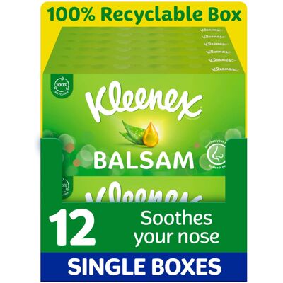 Kleenex Balsam Facial Tissues - Pack of 12 Tissue Boxes - Balm Kleenex Balsam Facial Tissues - Pack of 12 Tissue Boxes - Balm