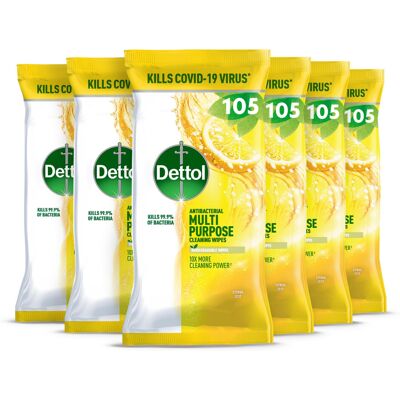 Dettol Antibacterial Multipurpose Cleaning Wipes, Citrus Zest Scent, Dettol Antibacterial Multipurpose Cleaning Wipes, Citrus Zest Scent,