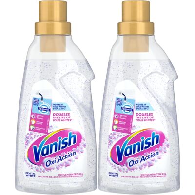 Vanish Oxi Action Fabric Stain Remover and Whitener Gel Whites, 750ml, Pack of 2 Vanish Oxi Action Fabric Stain Remover and Whitener Gel Whites, 750ml, Pack of 2