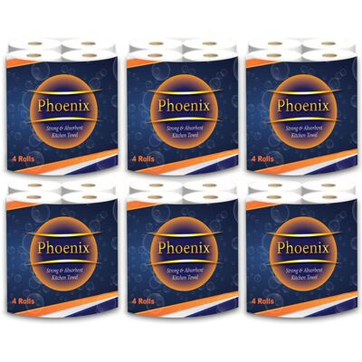Phoenix Kitchen Towel Rolls 2 Ply – 24 Pack Super Absorbent Strong Mu Phoenix Kitchen Towel Rolls 2 Ply – 24 Pack Super Absorbent Strong Mu