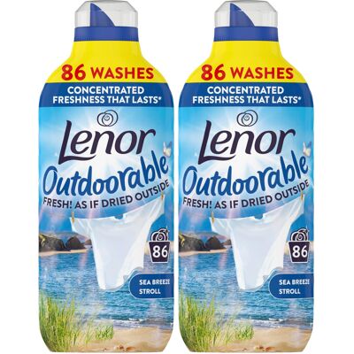 Lenor Outdoorable Fabric Conditioner 86 Washes, 1.204L, Seabreeze Stroll - Fresh Lenor Outdoorable Fabric Conditioner 86 Washes, 1.204L, Seabreeze Stroll - Fresh