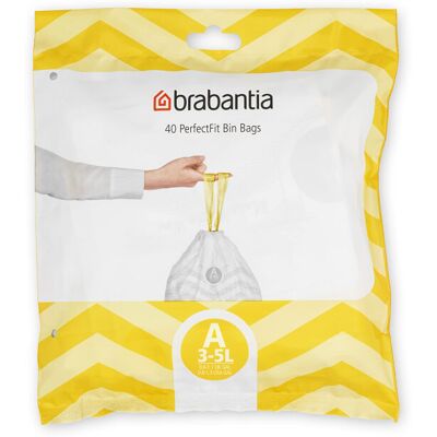 Brabantia PerfectFit Bin Liners (Size A/3 Litre) Thick Plastic Trash Brabantia PerfectFit Bin Liners (Size A/3 Litre) Thick Plastic Trash