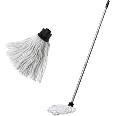 Addis Cotton Mop Made from Recycled Cotton with 3 Piece Handle and Addis Cotton Mop Made from Recycled Cotton with 3 Piece Handle and