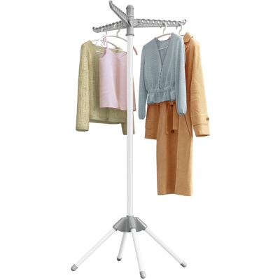 SONGMICS Clothes Airer, Clothes Drying Rack with 3 Rotatable Arms for Hangers, 4 SONGMICS Clothes Airer, Clothes Drying Rack with 3 Rotatable Arms for Hangers, 4