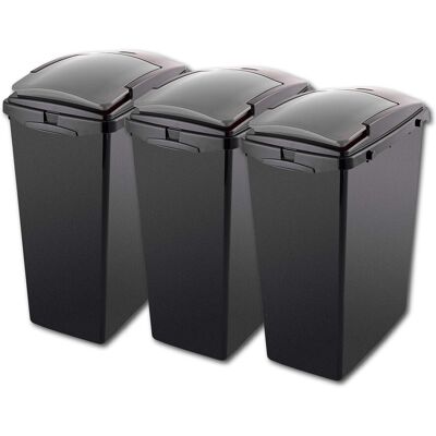 Addis Set of 3 Utility Room Recycling storage solution 40ltr Waste Trash Bins, B Addis Set of 3 Utility Room Recycling storage solution 40ltr Waste Trash Bins, B