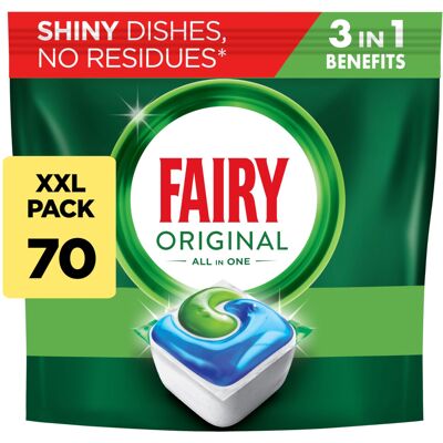 Fairy All-In-1 Original Dishwasher Tablets Bulk 70 Tablets, Effective Even On Dr Fairy All-In-1 Original Dishwasher Tablets Bulk 70 Tablets, Effective Even On Dr