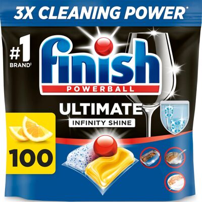 Finish Dishwasher Tablet, Ultimate Infinity Shine, 100 Tablets, Lemon Sparkle, C Finish Dishwasher Tablet, Ultimate Infinity Shine, 100 Tablets, Lemon Sparkle, C