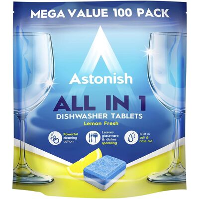 Astonish All in One Dishwasher Tablets 2x100 Tablets With Build in Rinse Aid a Astonish All in One Dishwasher Tablets 2x100 Tablets With Build in Rinse Aid a