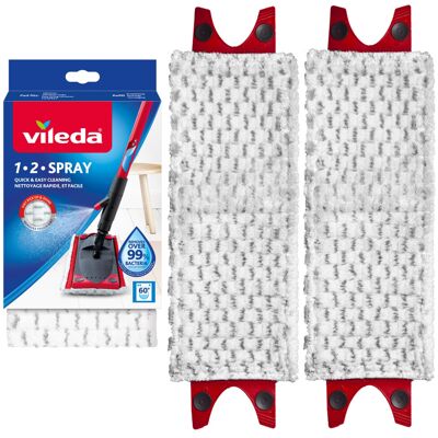 Vileda 1-2 Spray Mop Refills - Pack of 2 Microfibre Mop Pads Vileda 1-2 Spray Mop Refills - Pack of 2 Microfibre Mop Pads
