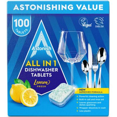 Astonish All In 1 Powerful Cleaning Dishwasher Tablets with Salt and Rinse Aid, Astonish All In 1 Powerful Cleaning Dishwasher Tablets with Salt and Rinse Aid,