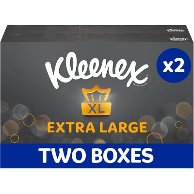 Kleenex Extra Large Facial Tissues - Multipack 2 Tissue Boxes - Soft, Strong an Kleenex Extra Large Facial Tissues - Multipack 2 Tissue Boxes - Soft, Strong an
