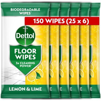 Dettol, Floor Cleaner, Antibacterial, Large Biodegradable Wipes, Citrus, 150 Wip Dettol, Floor Cleaner, Antibacterial, Large Biodegradable Wipes, Citrus, 150 Wip