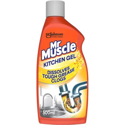 Mr Muscle Kitchen Drain Unblocker Liquid (500ml), Sink & Drain Cleaner, Strong & Mr Muscle Kitchen Drain Unblocker Liquid (500ml), Sink & Drain Cleaner, Strong &