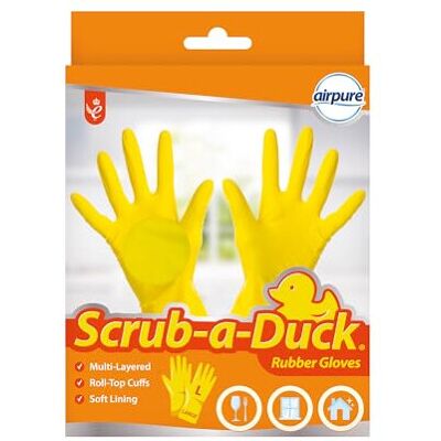 Airpure Scrub a Duck Rubber Cleaning Gloves Washing Up Airpure Scrub a Duck Rubber Cleaning Gloves Washing Up