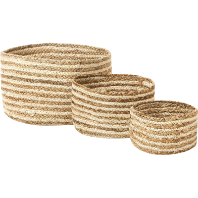 Beliani Kahu Storage Baskets Natural Beige - Storage Baskets Beliani Kahu Storage Baskets Natural Beige - Storage Baskets