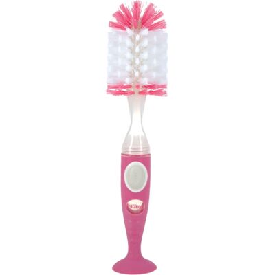 Nuby Easy Clean Dispensing Soft and Durable Bristle Bottle Brush with Textured H Nuby Easy Clean Dispensing Soft and Durable Bristle Bottle Brush with Textured H