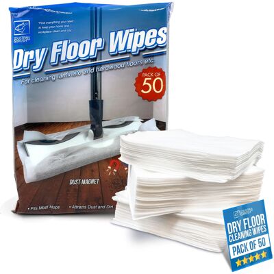 TDBS THE DUSTPAN AND BRUSH STORE Pack 50 Static Floor Mop Dry Refill Wipes Cloth Dust Laminate Flooring TDBS THE DUSTPAN AND BRUSH STORE Pack 50 Static Floor Mop Dry Refill Wipes Cloth Dust Laminate Flooring