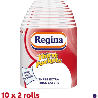 Regina - Thirst Pockets Mini - 3 Ply - Kitchen Towel Rolls Regina - Thirst Pockets Mini - 3 Ply - Kitchen Towel Rolls